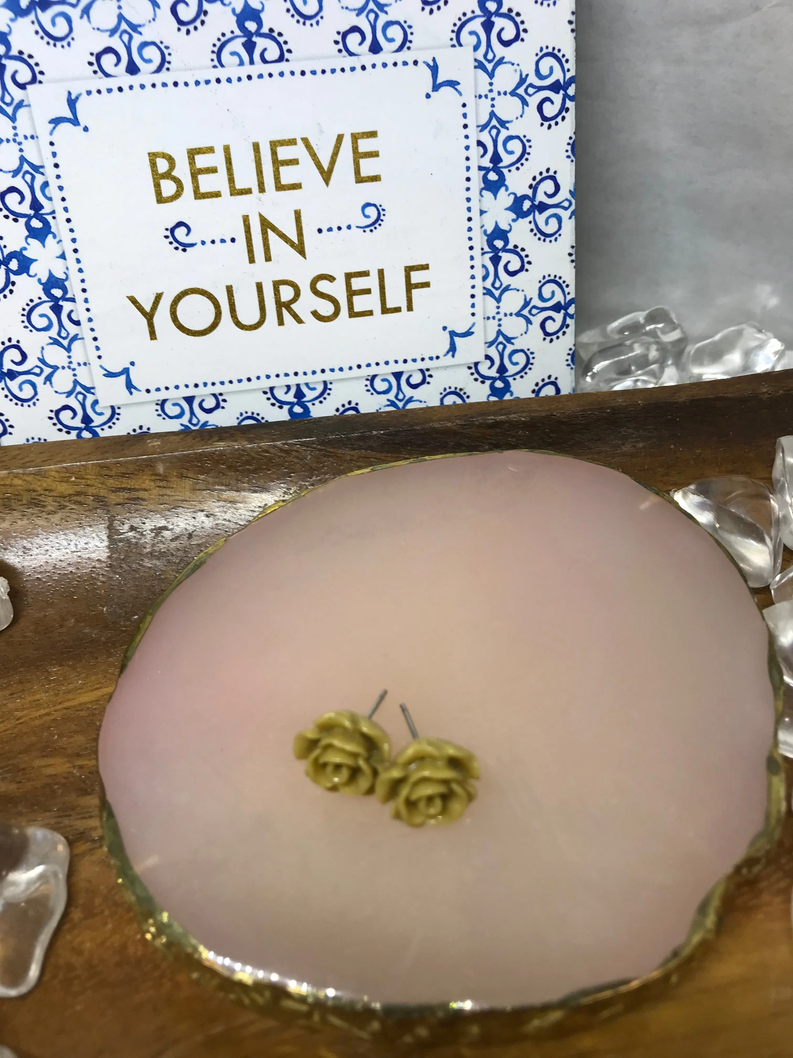 Acrylic Rose Shaped Studs