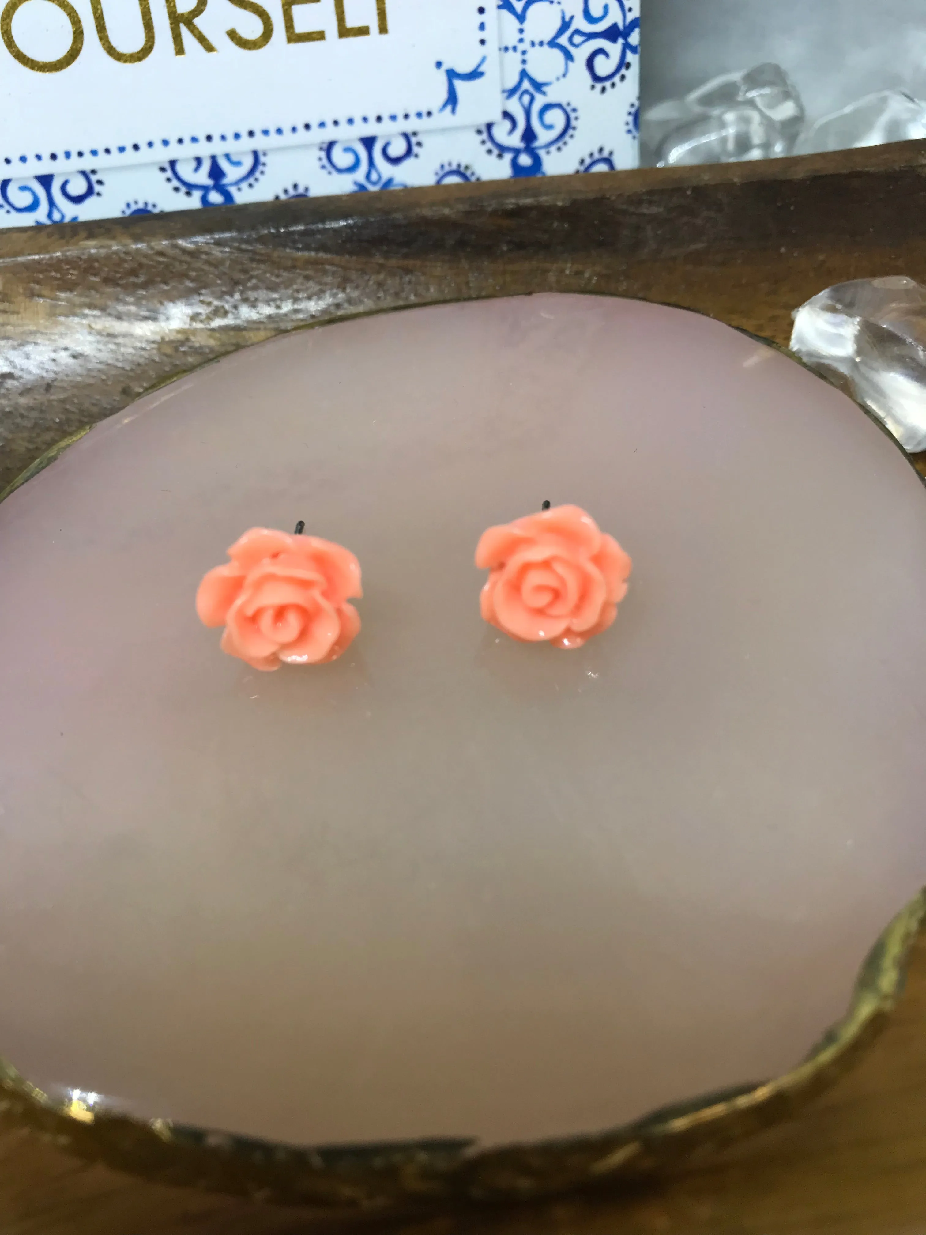 Acrylic Rose Shaped Studs