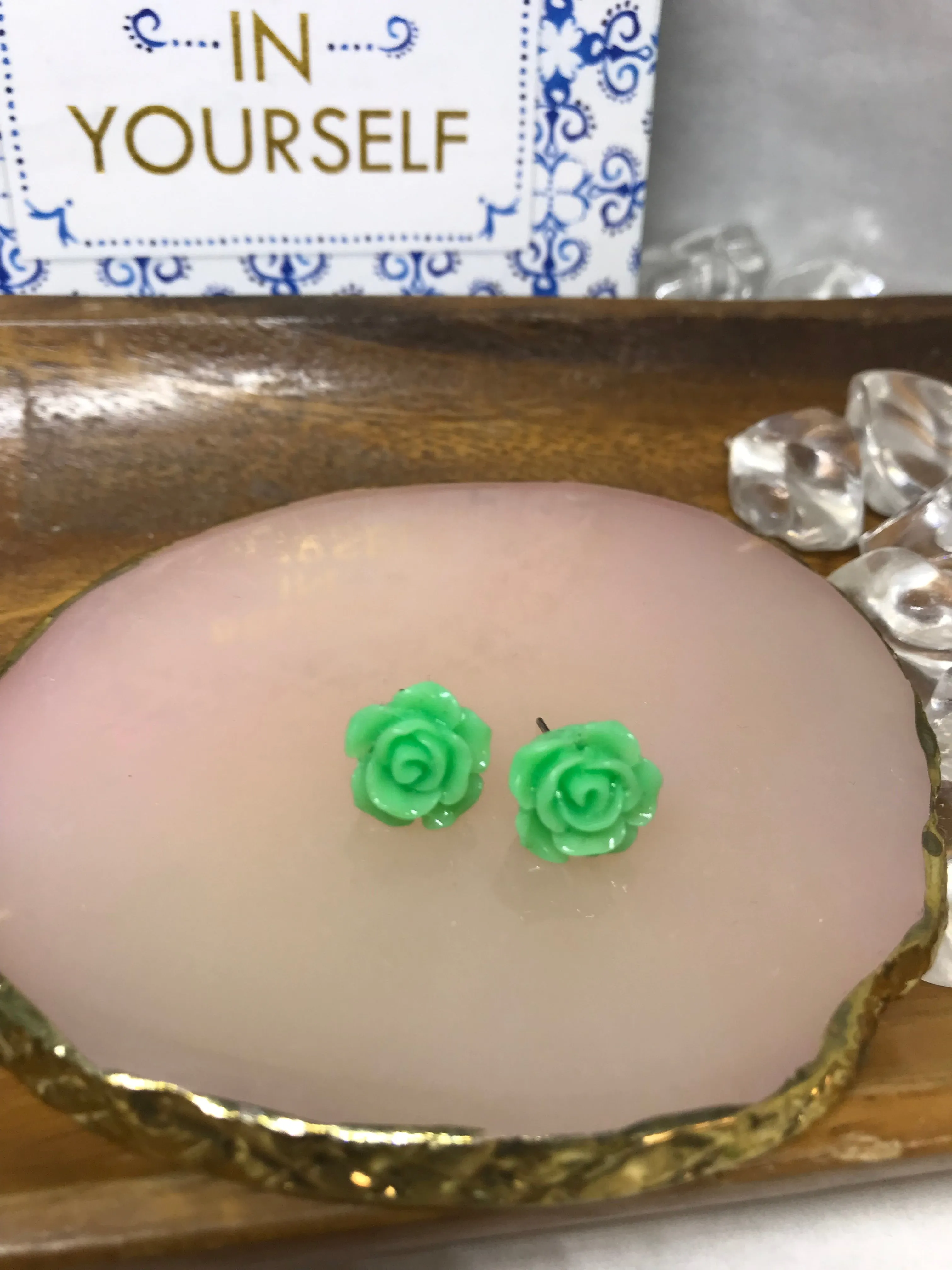 Acrylic Rose Shaped Studs