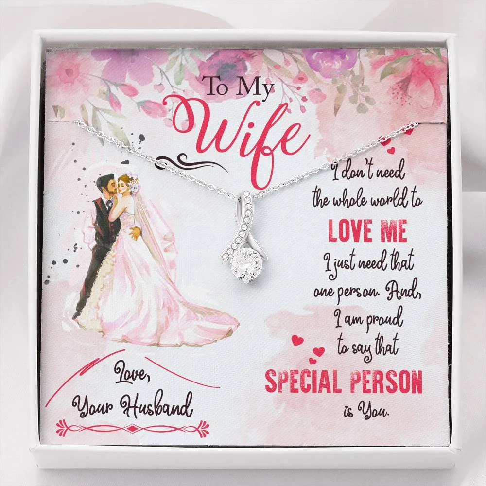 All I need is you-Alluring Beauty Solitaire Necklace for Wife