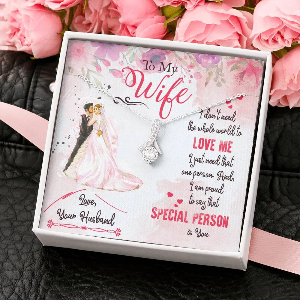 All I need is you-Alluring Beauty Solitaire Necklace for Wife