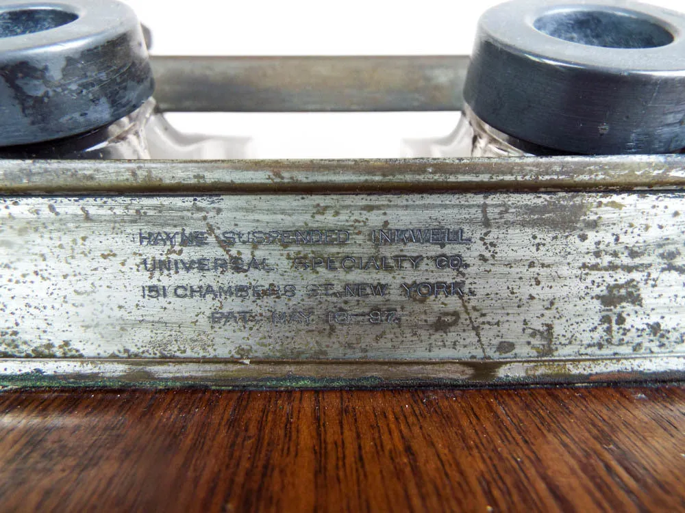 Antique 1890s Hayne Suspended Inkwell Desk
