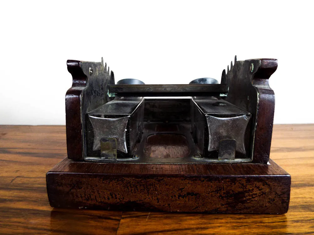 Antique 1890s Hayne Suspended Inkwell Desk