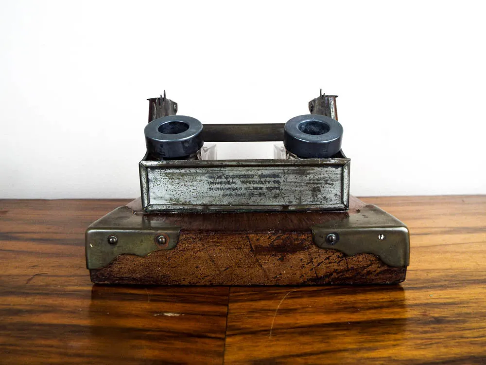 Antique 1890s Hayne Suspended Inkwell Desk