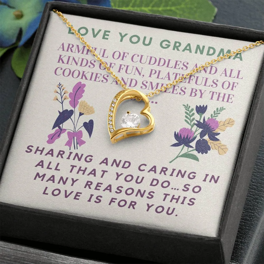 Armful of cuddles-Forever Love Heart Necklace for Grandma