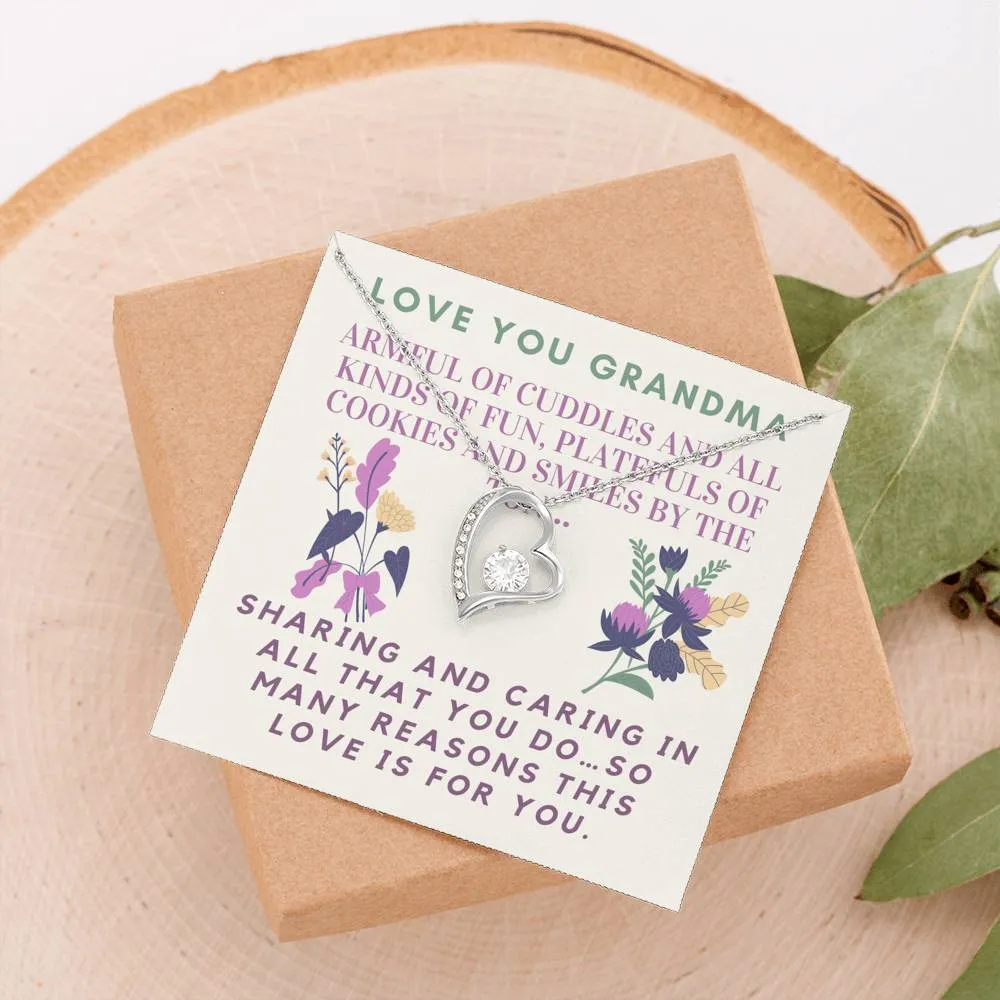 Armful of cuddles-Forever Love Heart Necklace for Grandma