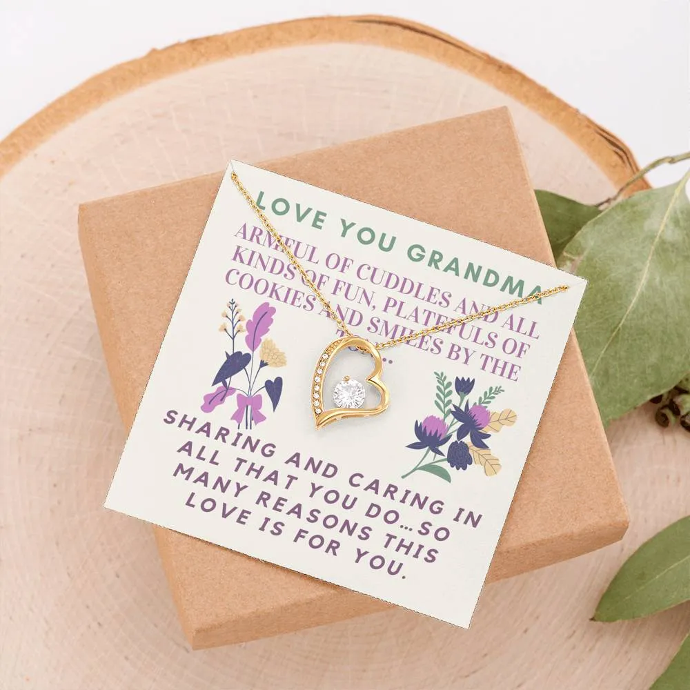 Armful of cuddles-Forever Love Heart Necklace for Grandma