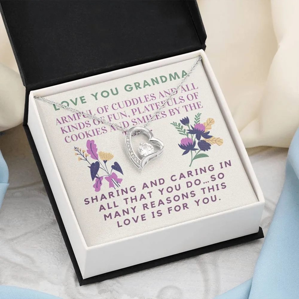 Armful of cuddles-Forever Love Heart Necklace for Grandma