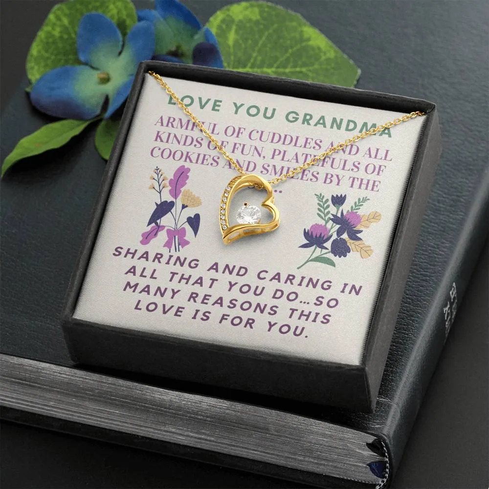 Armful of cuddles-Forever Love Heart Necklace for Grandma