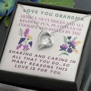 Armful of cuddles-Forever Love Heart Necklace for Grandma