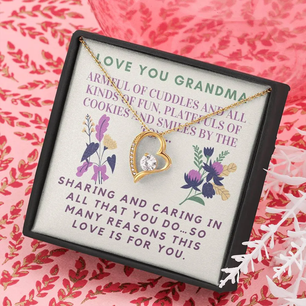 Armful of cuddles-Forever Love Heart Necklace for Grandma