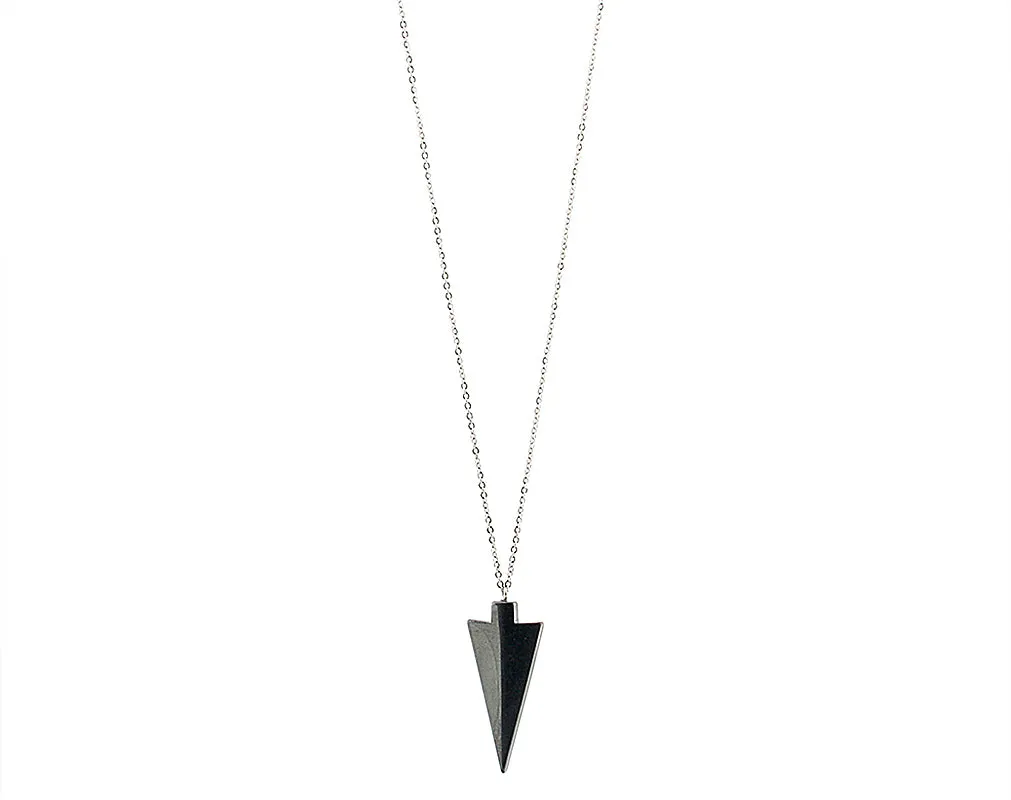 Arrowhead chain hematite necklace