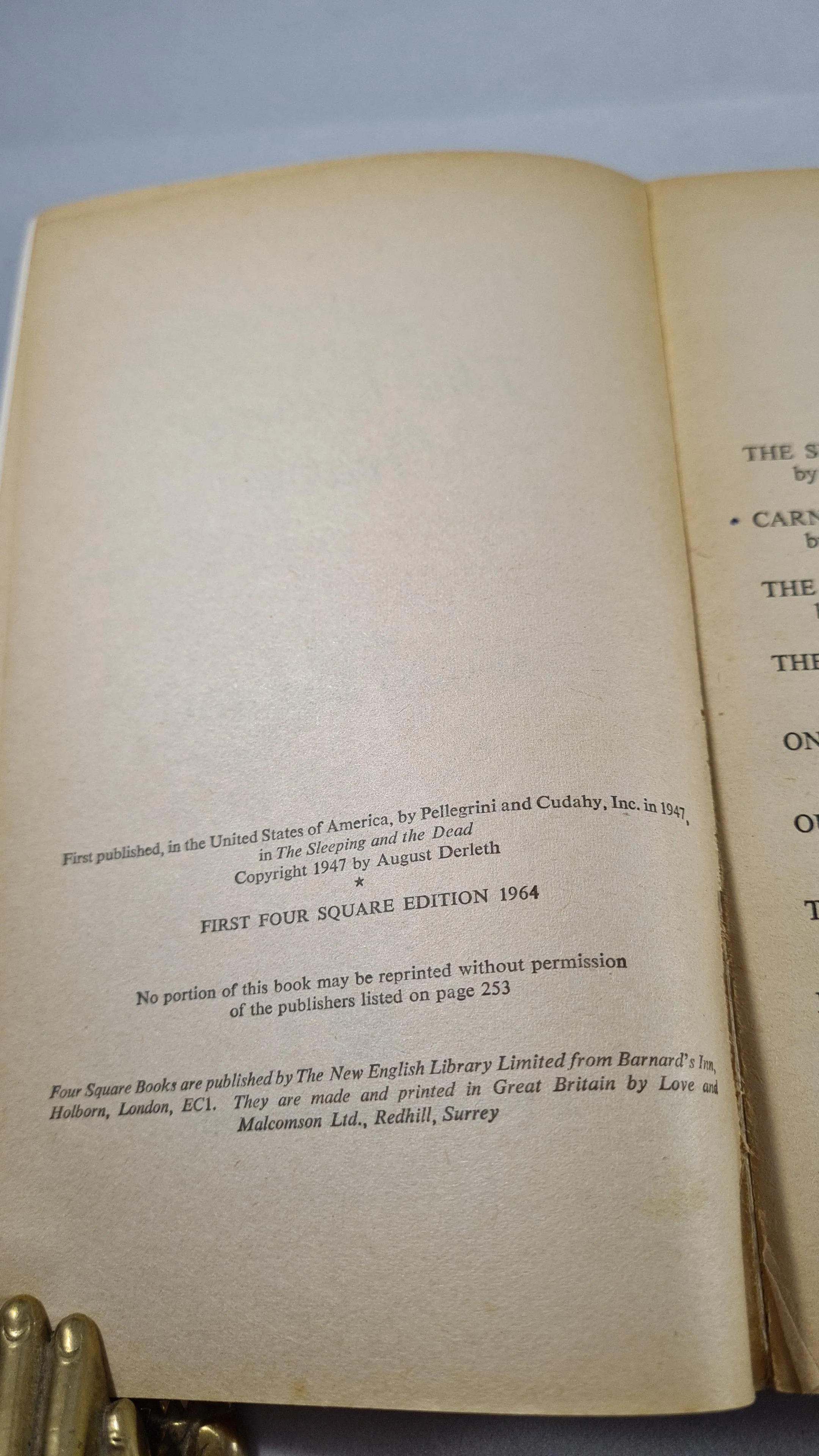 August Derleth - The Unquiet Grave, Four Square, 1964, Paperbacks