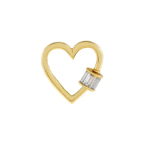 Baguette Toggle Heart Necklace Charm