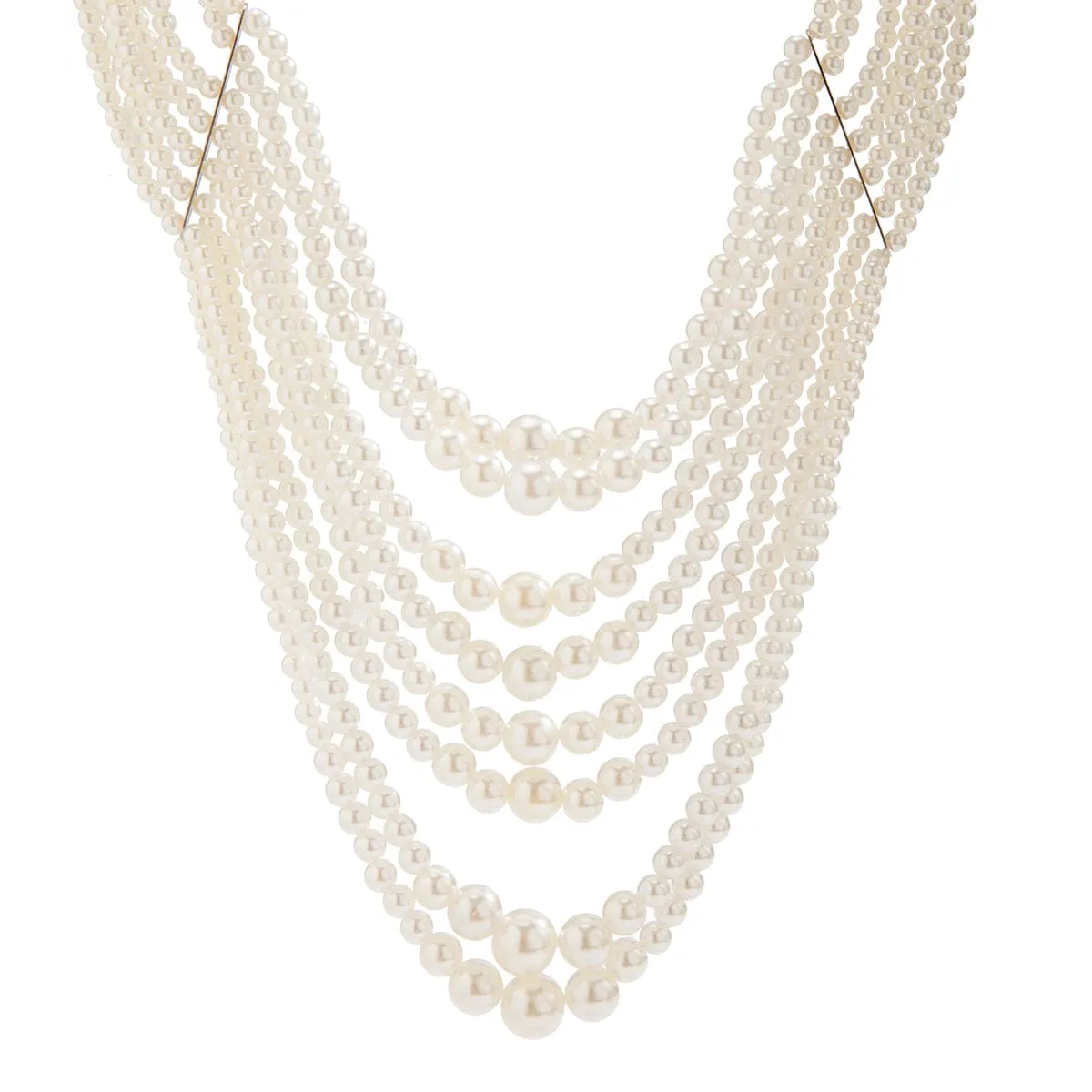 Baroque Layered Pearl Chain Choker Necklace