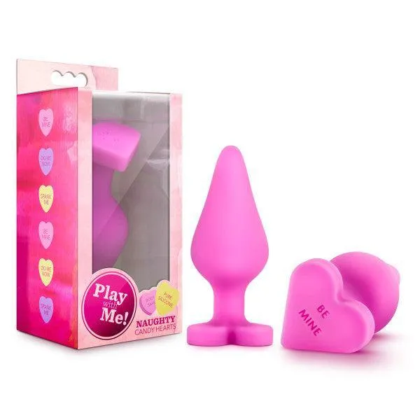 Be Mine Naughty Candy Heart Butt Plug - Pink