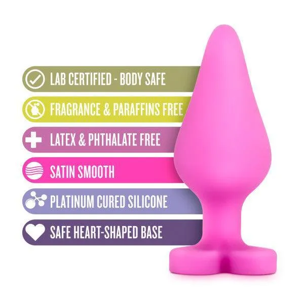 Be Mine Naughty Candy Heart Butt Plug - Pink