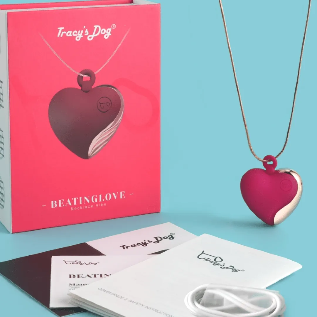 Beating Love Silicone Heart-Shaped Necklace Vibrator by Tracy's Dog