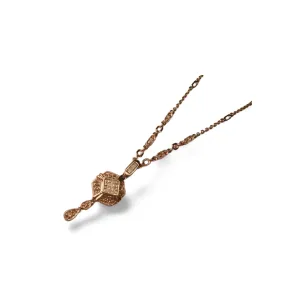 Beautiful Antique Estate 14K White Gold Diamond Lariat Station Necklace