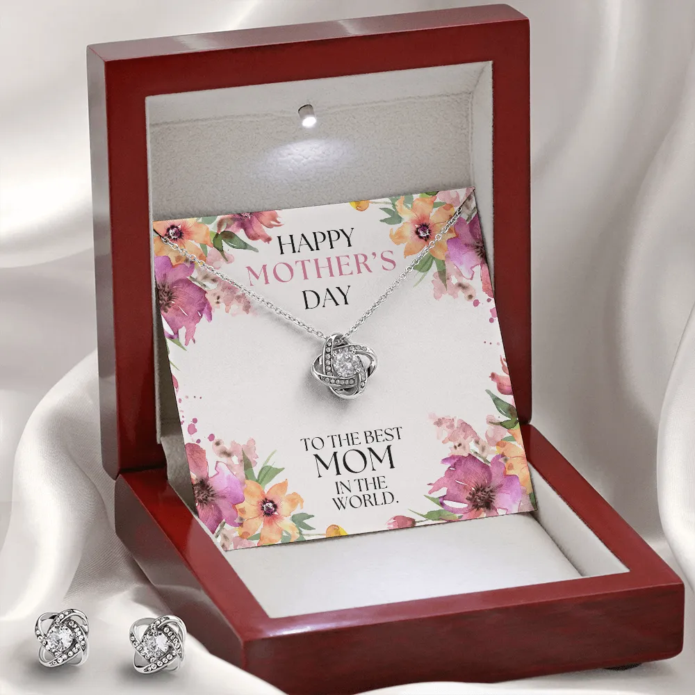Best Mom Ever Love Knot Necklace & Earrings