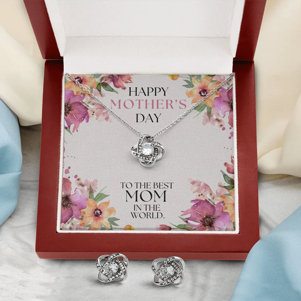 Best Mom Ever Love Knot Necklace & Earrings