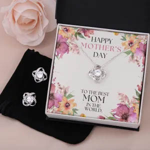 Best Mom Ever Love Knot Necklace & Earrings