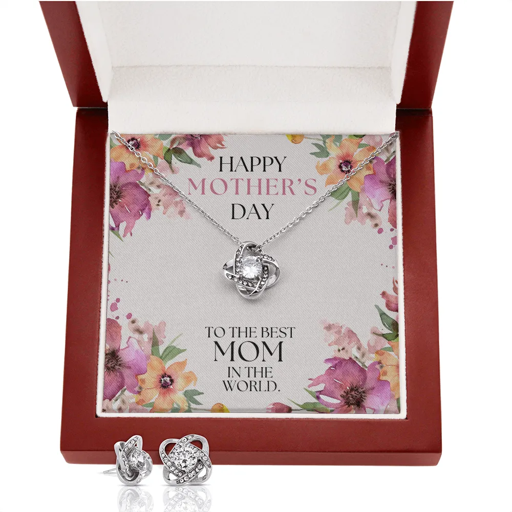 Best Mom Ever Love Knot Necklace & Earrings