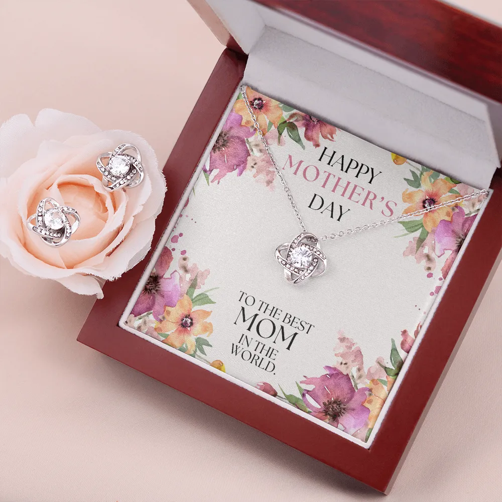 Best Mom Ever Love Knot Necklace & Earrings