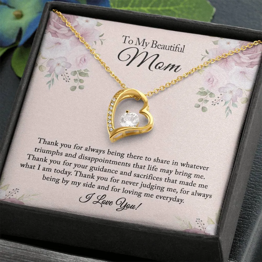Birthday Gift for Mom, To My Beautiful Mom Necklace, Mother's Day Gift from Daughter, Mom Gift From Son, Mom Necklace, Mother's Day Necklace