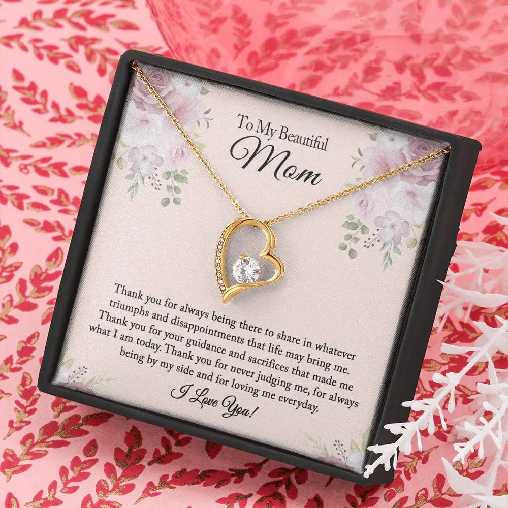 Birthday Gift for Mom, To My Beautiful Mom Necklace, Mother's Day Gift from Daughter, Mom Gift From Son, Mom Necklace, Mother's Day Necklace