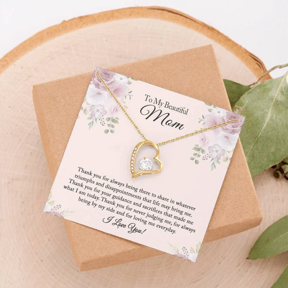 Birthday Gift for Mom, To My Beautiful Mom Necklace, Mother's Day Gift from Daughter, Mom Gift From Son, Mom Necklace, Mother's Day Necklace