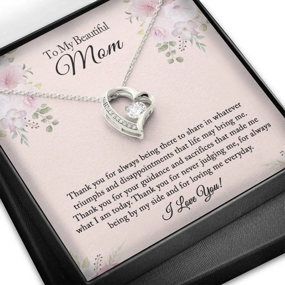 Birthday Gift for Mom, To My Beautiful Mom Necklace, Mother's Day Gift from Daughter, Mom Gift From Son, Mom Necklace, Mother's Day Necklace