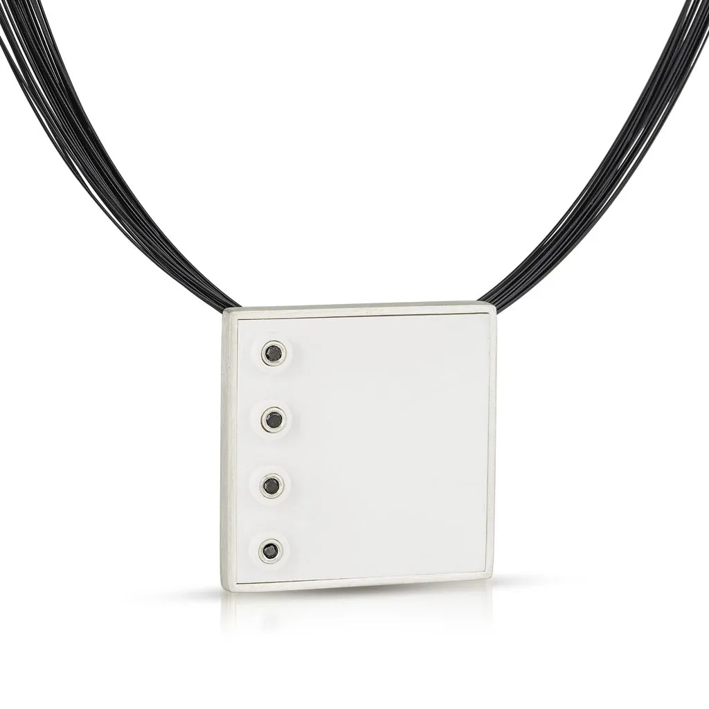 Black Diamond Square Necklace