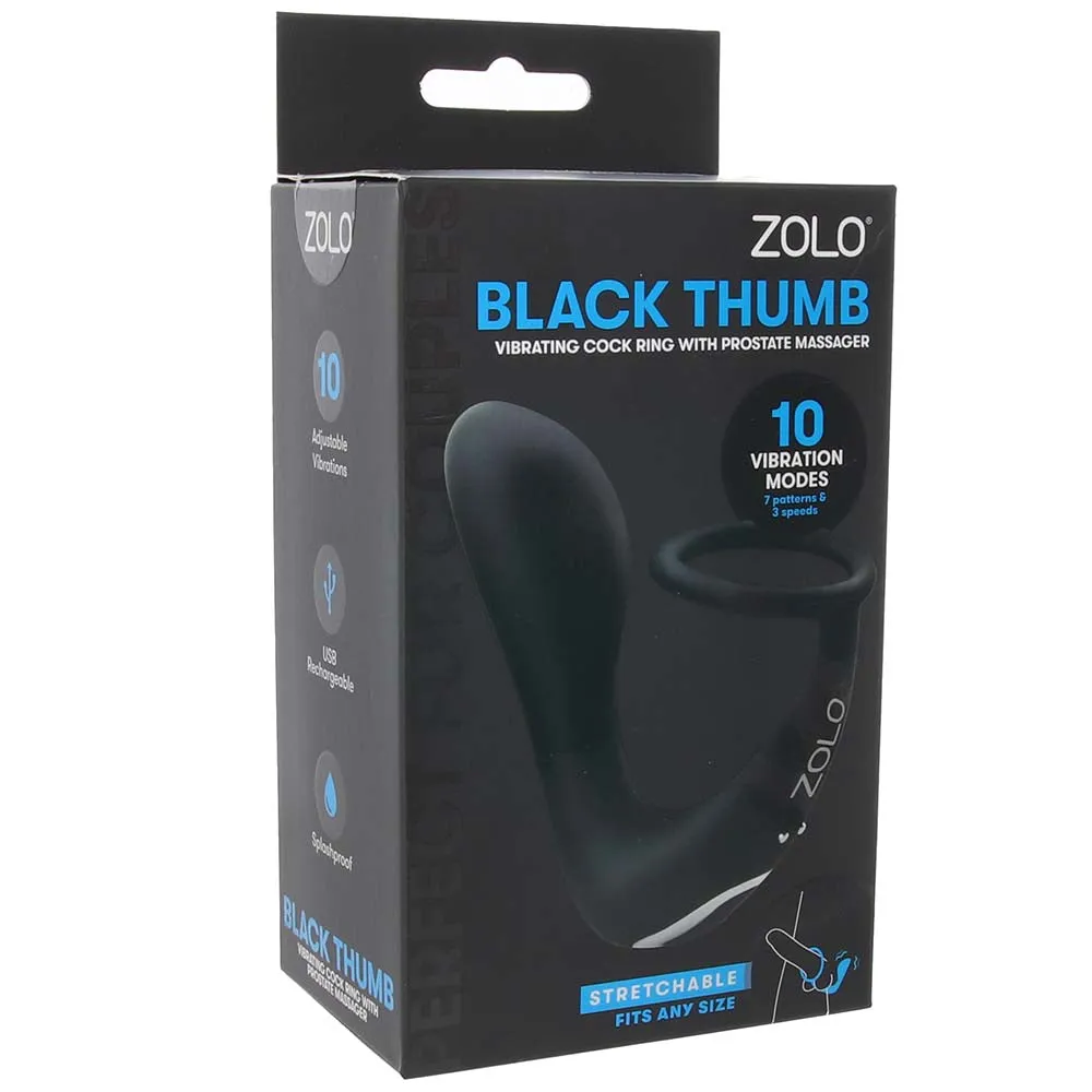 Black Thumb Cock Ring & Prostate Massager