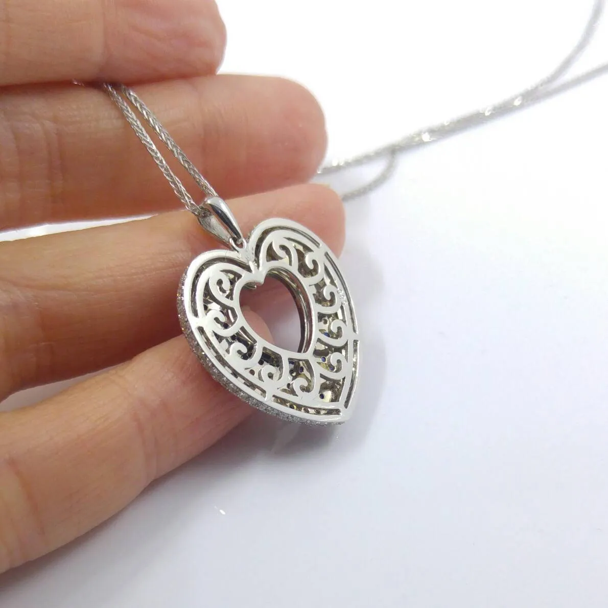 Blue Sapphire Heart Diamond Necklace