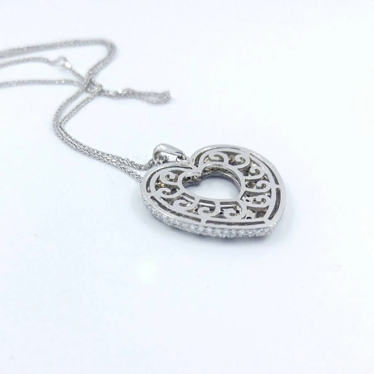 Blue Sapphire Heart Diamond Necklace