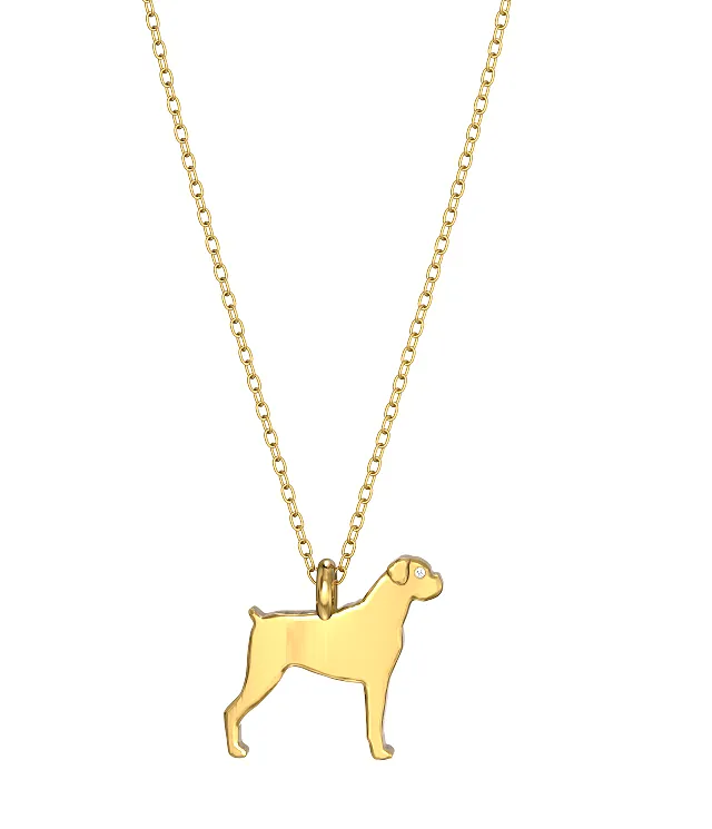 Boxer Mini Pups Diamond Necklace