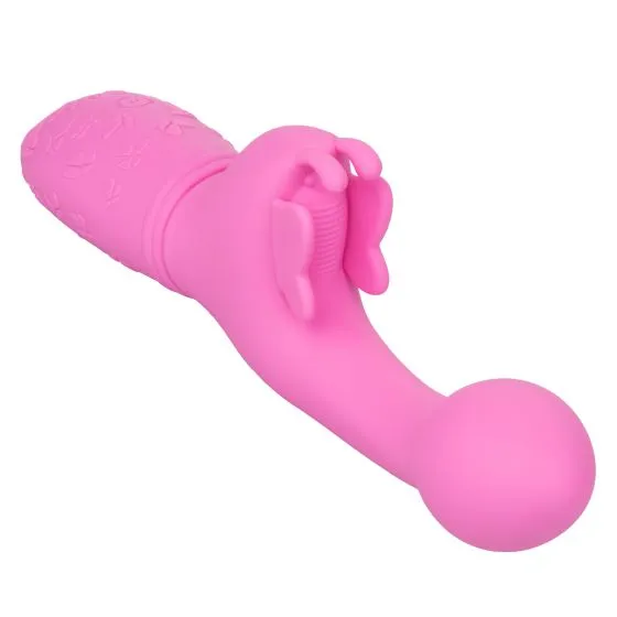 Butterfly Kiss Rechargeable Silicone Vibrator - Pink