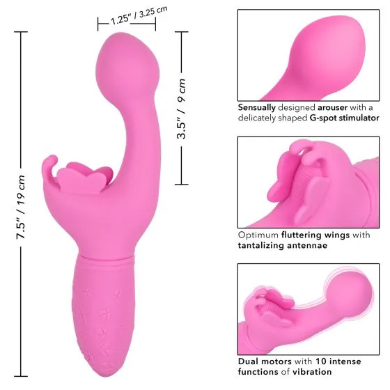 Butterfly Kiss Rechargeable Silicone Vibrator - Pink