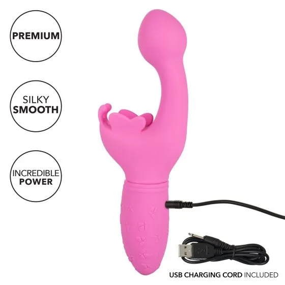 Butterfly Kiss Rechargeable Silicone Vibrator - Pink