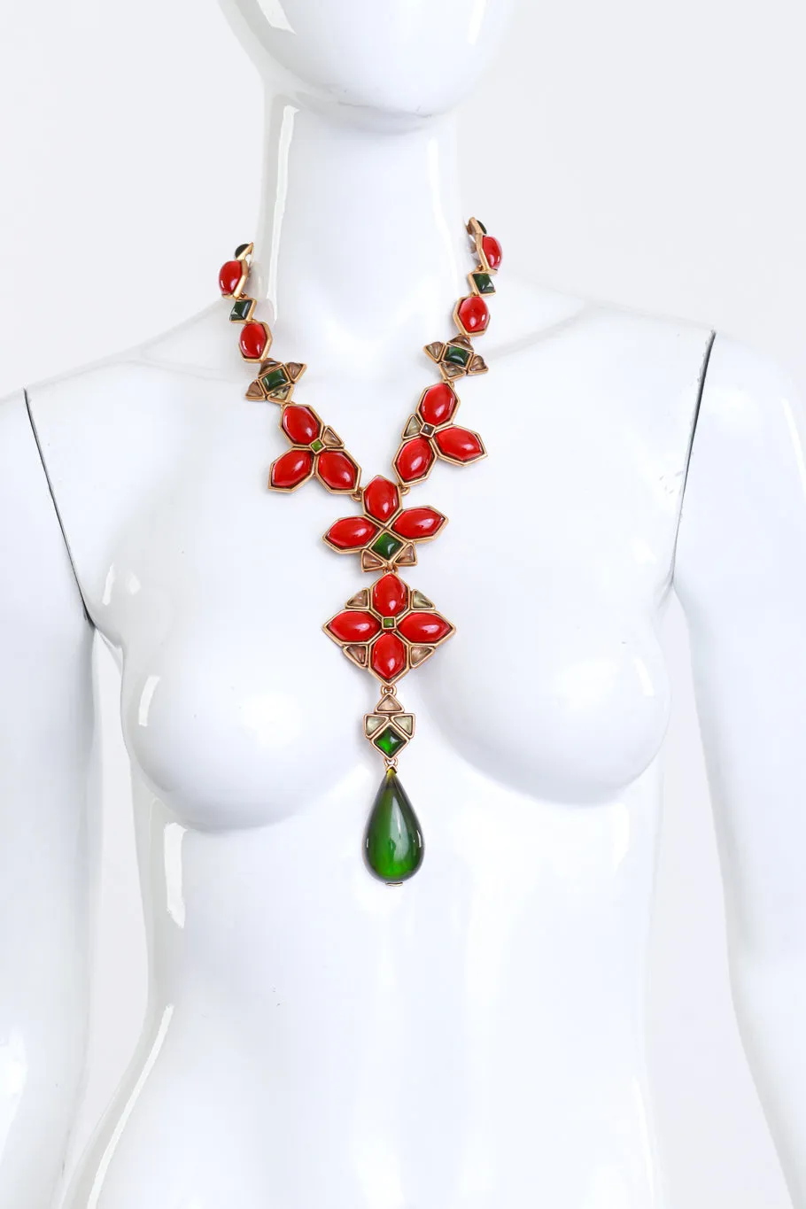 Cabochon Cross Pendant Necklace