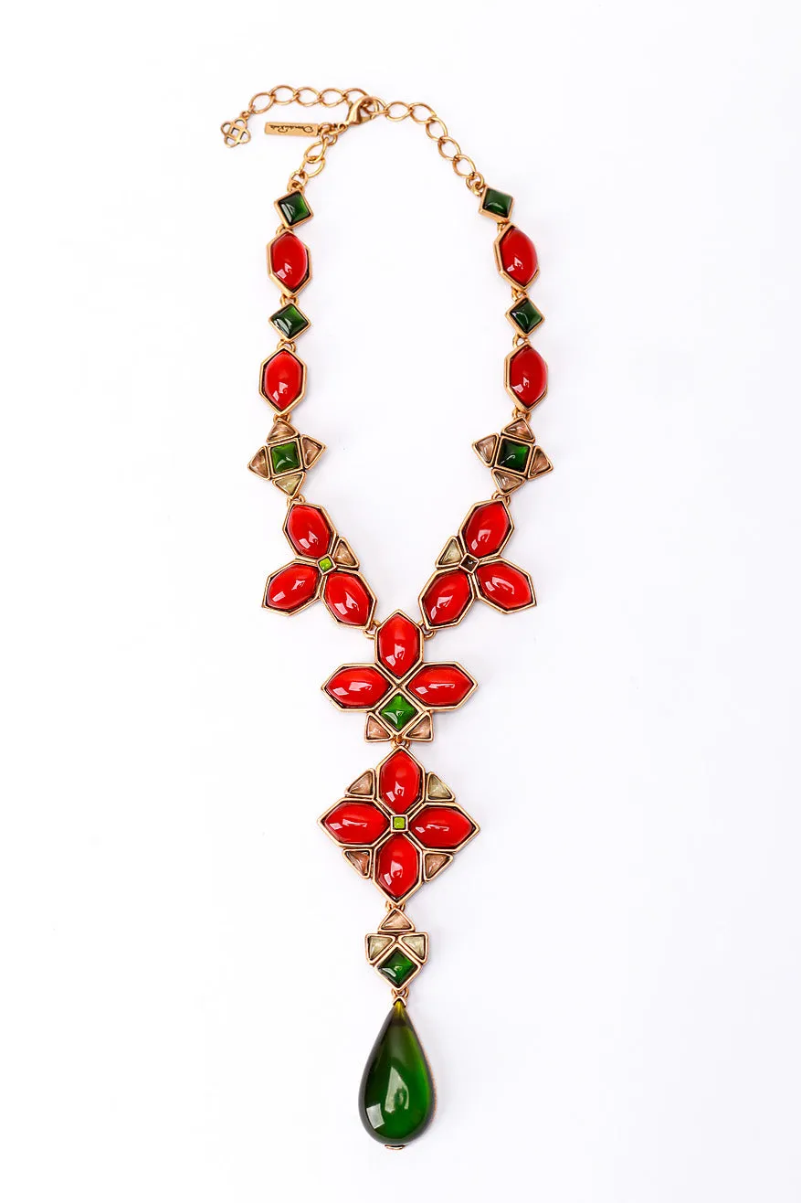 Cabochon Cross Pendant Necklace