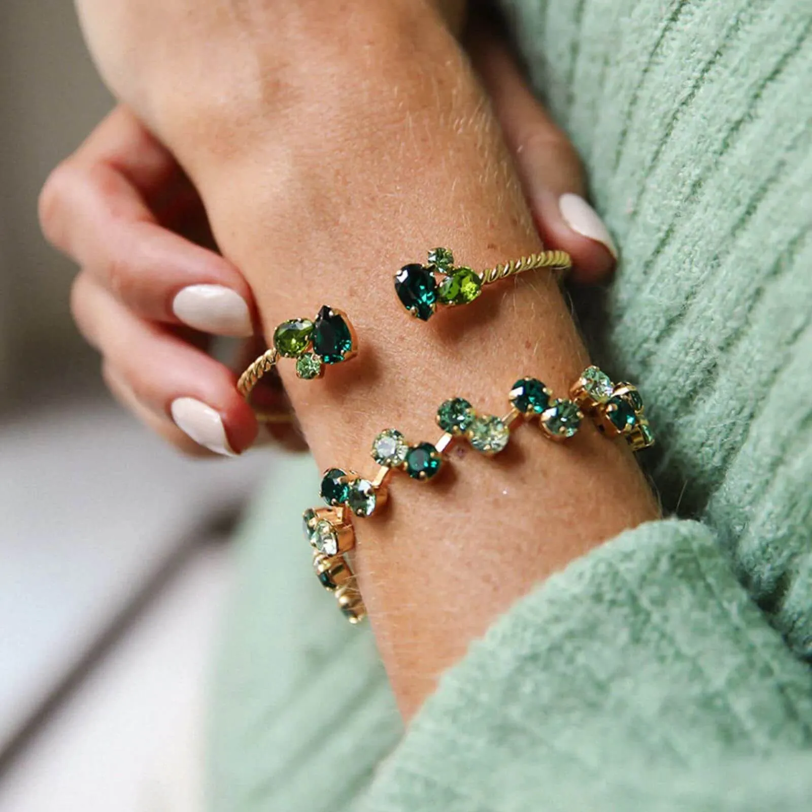 Caroline Svedbom Gold Fiona Bracelet - Green Combo