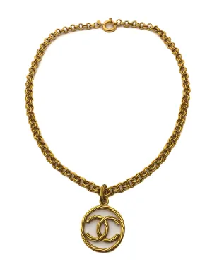 Chanel Vintage Circle CC Classic Necklace