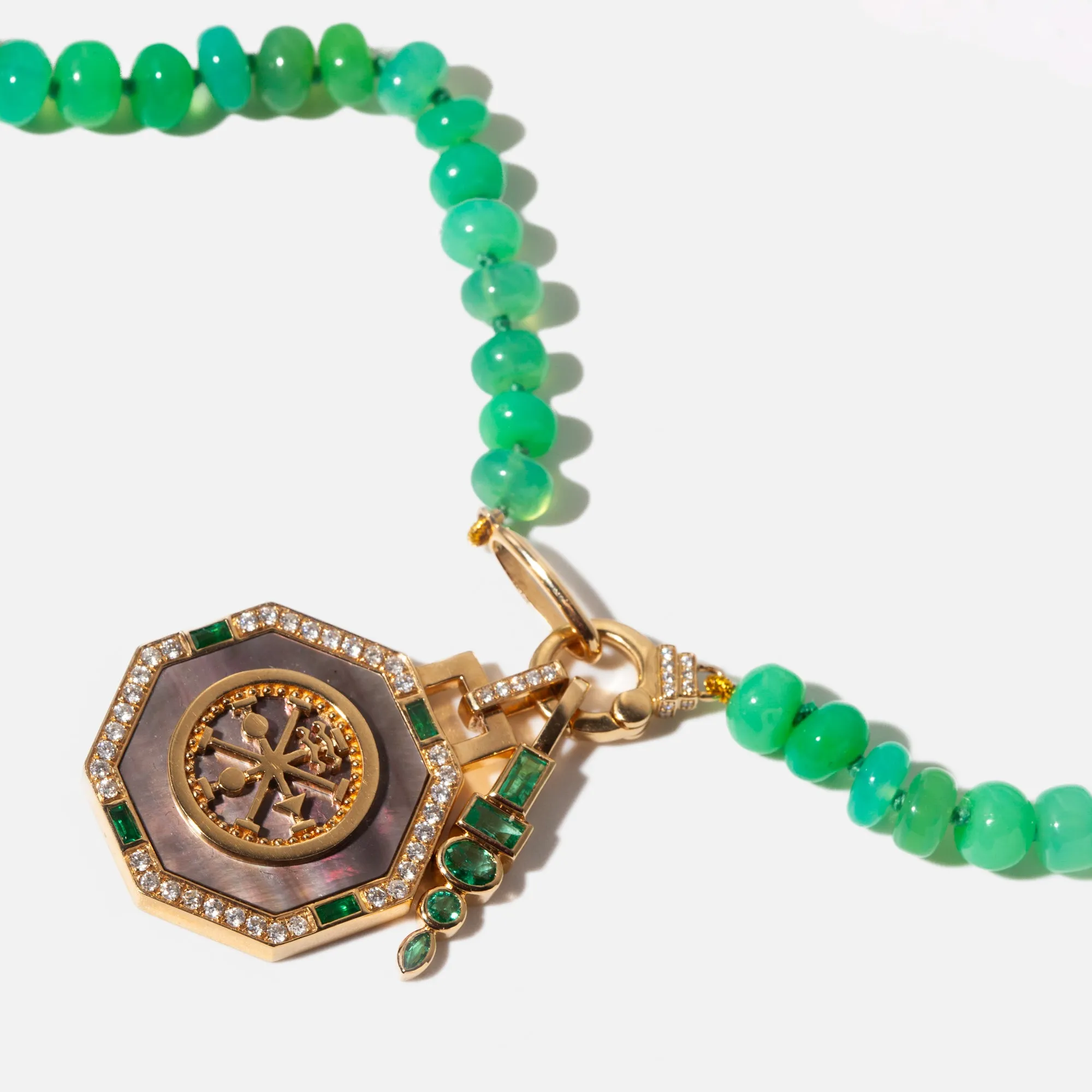 Chrysoprase Rondelle Beaded Necklace