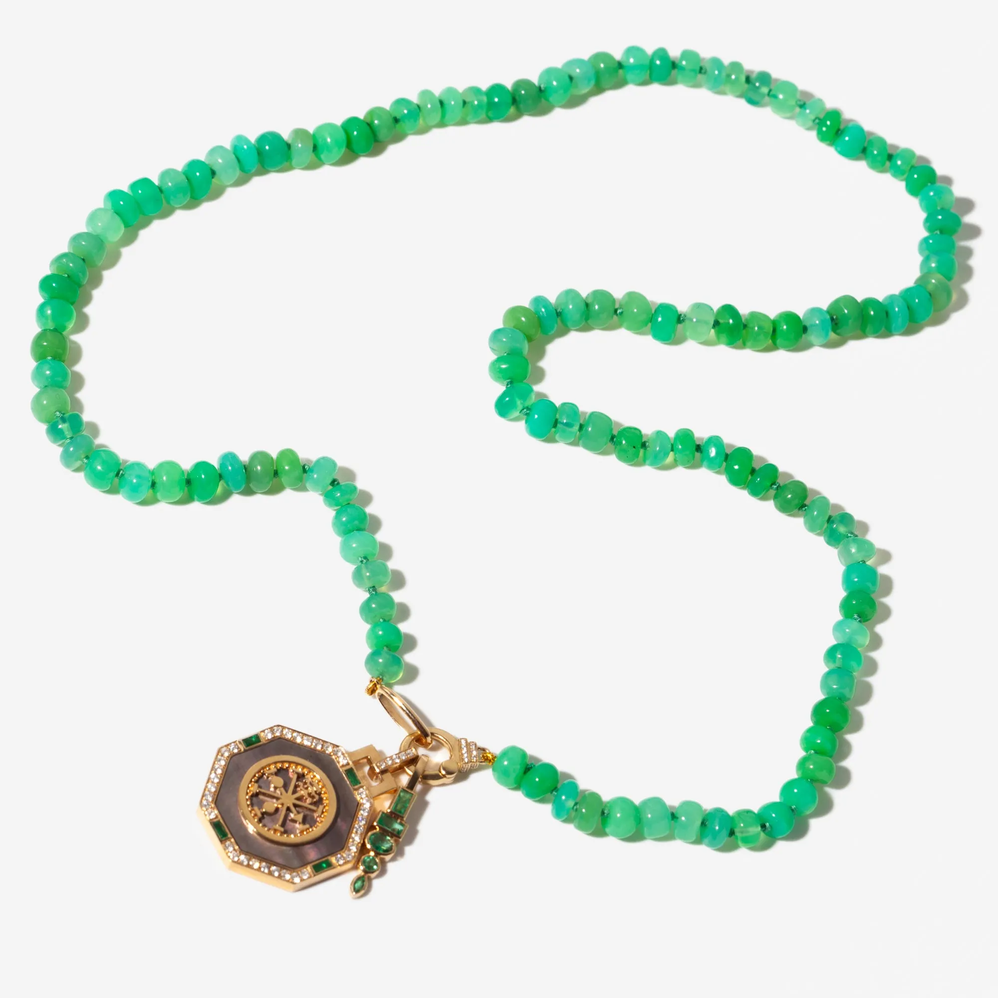 Chrysoprase Rondelle Beaded Necklace