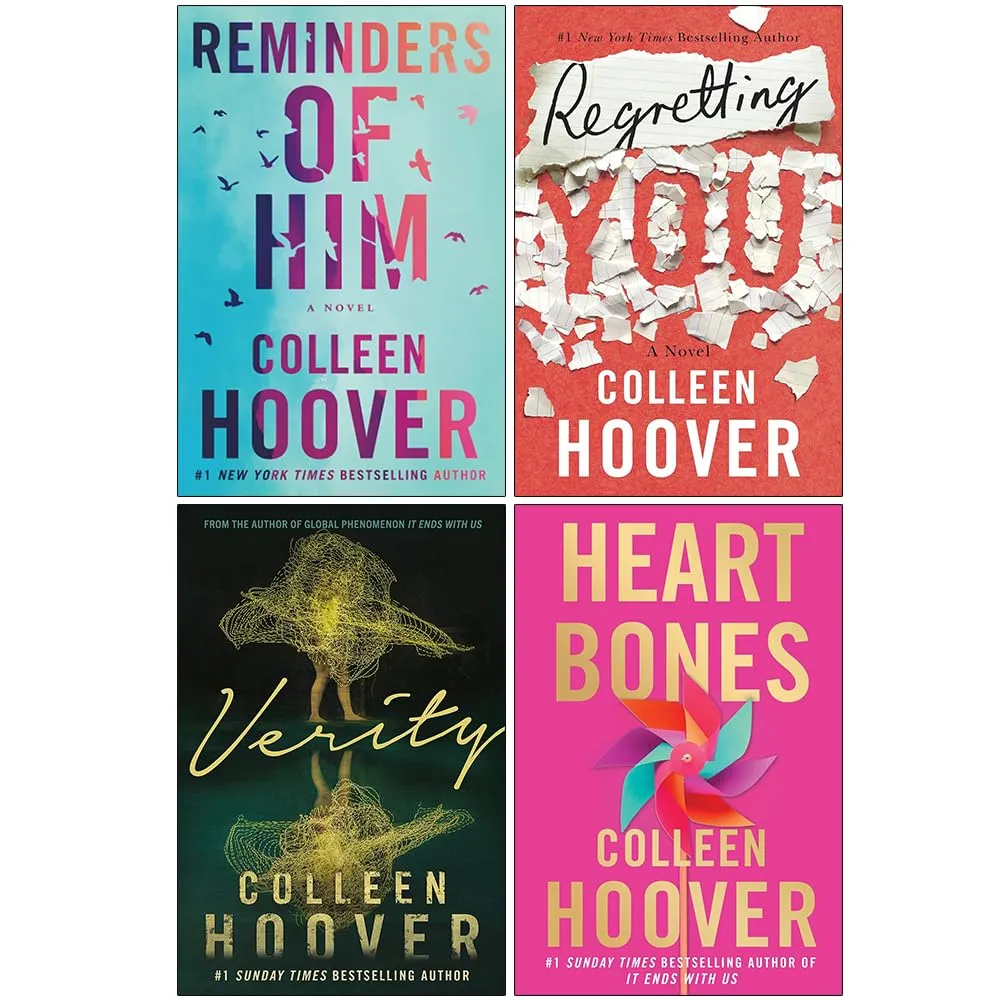 Colleen Hoover Collection 4 Books Set (Reminders of Him A Novel, Regretting You, Verity & Heart Bones)