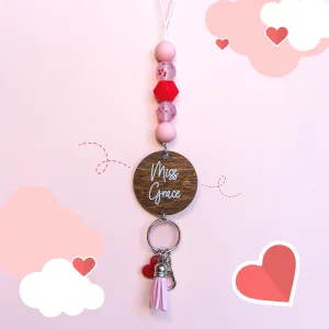 Confetti Hearts Valentines Day Teacher Lanyard