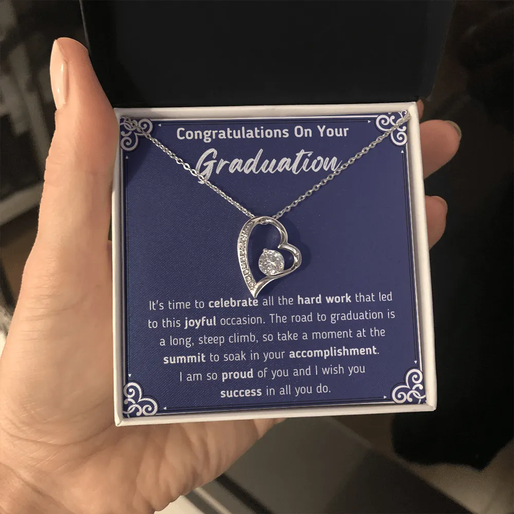 Congratulations On Your Graduation Heart Necklace