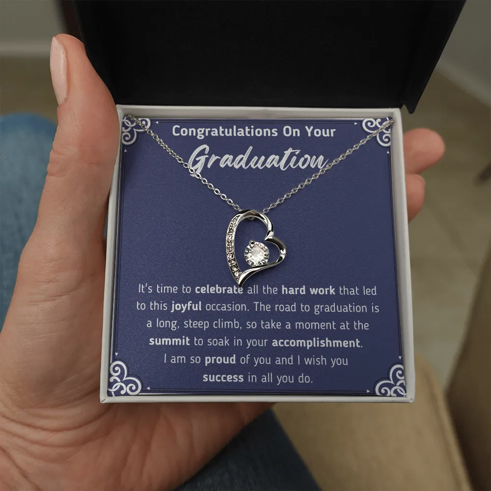 Congratulations On Your Graduation Heart Necklace